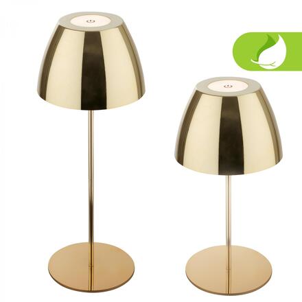 BRILONER Serina LED bezdrátová stolní lampička IP44, stmívatelná, dotykový vypínač, zlatá 7522017