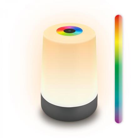 BRILONER Nubsi stolní lampička - 2,8W, 280lm, nabíjecí, LED, stmívatelné, RGB+W, antracit mat 7554015