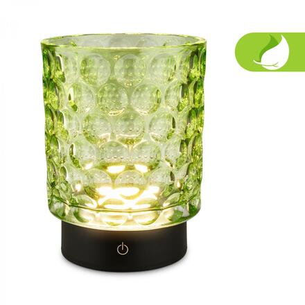 BRILONER Sunora LED stolní lampička bezdrátová IP44, stmívatelné, dotykový vypínač, zelená 7560019