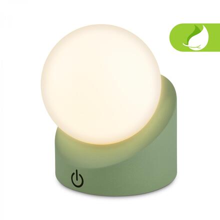 BRILONER Sora Mini LED stolní lampička bezdrátová IP54, stmívatelné, dotykový vypínač, zelená 7561019