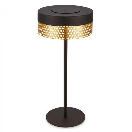 BRILONER Booha stolní lampa - 2,5W, 300lm, bezdrátová, IP44, LED, stmívatelná, teplá bílá, černá/zlatá 7576015
