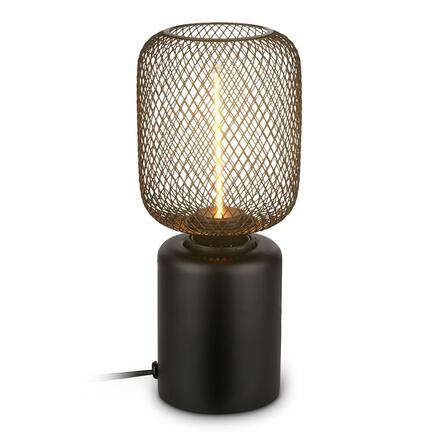 BRILONER Rist stolní lampička - s vypínačem, drátěné pletivo, E27 patice, černá 7583015