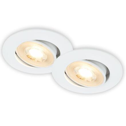 BRILONER Besi vestavný bodové svítidlo 68mm 2ks sada - 230V, 4,8W, 420lm, LED, teplá bílá, bílé 7662026