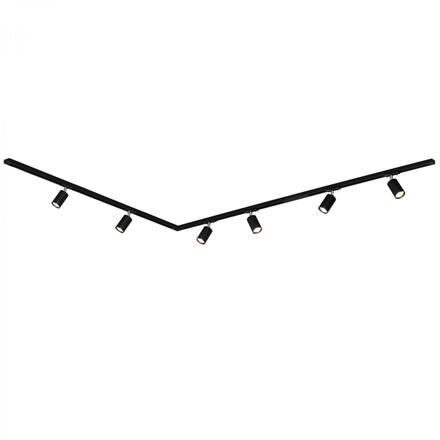 BRILONER Lištový systém sada 300 cm do L - 4x 230V lišta 1-fázová, 6x spot GU10, černá 8011065
