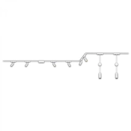 BRILONER Luxtrail lištový systém, 6x spot, 2x závěsná svítidla, do U/Z, bílá 8037086