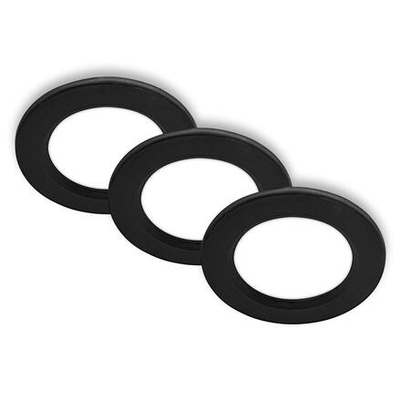 BRILONER Jeft vestavná svítidla 76mm 3ks sada - 230V, 3W, 330lm, LED, neutrální bílá, černá 7992035