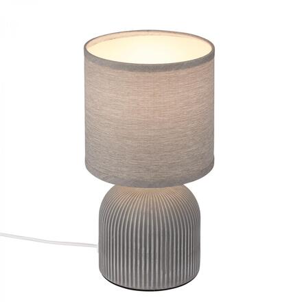 BRILONER Ino stolní lampička, látkové stínidlo, keramický podstavec, 15x28 cm (DxH), šedá 7538014