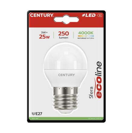 CENTURY LED ECOLINE MINI GLOBE 3W E27 4000K 220d