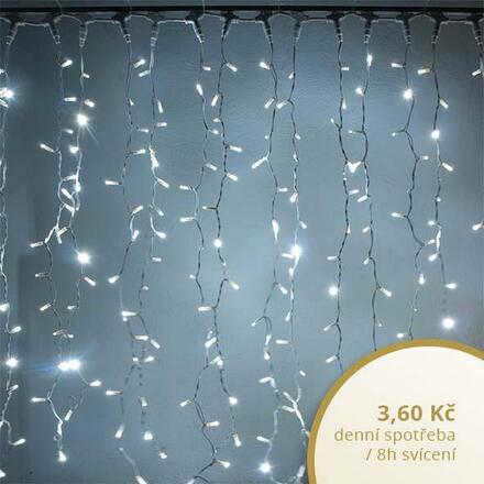 LED světelná záclona  - 1x5m, ledově bílá, 500 diod
