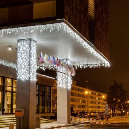 DecoLED LED světelná záclona - 1x1,5m, ledově bílá, 150 diod