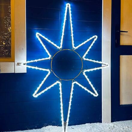 LED světelná hvězda na vrchol stromu, 80 x 120 cm, ledově bílá