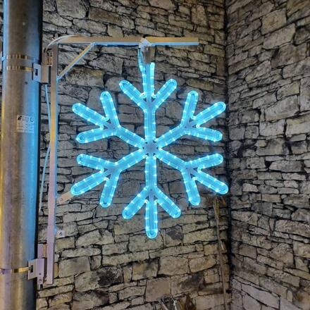 DecoLED LED světelná vločka V, na sloupy VO 3D tisk, pr. 67 cm, ledově bílá