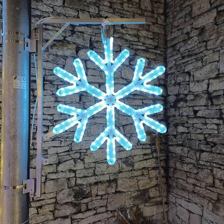 DecoLED LED světelná vločka VII, na sloupy VO 3D tisk, pr. 66 cm, FLASH, ledově bílá, IP67