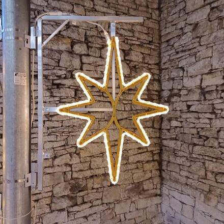 DecoLED LED světelná hvězda na VO 3D tisk, 61x79 cm, teple bílá