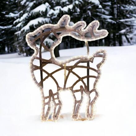 DecoLED LED světelný jelínek, 47 x 64 cm, ledově bílá