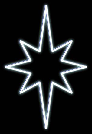 DecoLED LED světelná hvězda, závěsná 3D tisk, 43x56 cm, ledově bílá