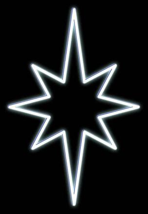 DecoLED LED světelná hvězda, závěsná 3D tisk, 60x79 cm, ledově bílá, bílá