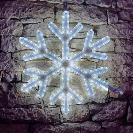 DecoLED LED světelná vločka VII, závěsná 3D tisk, pr. 66 cm, FLASH, ledově bílá, IP67