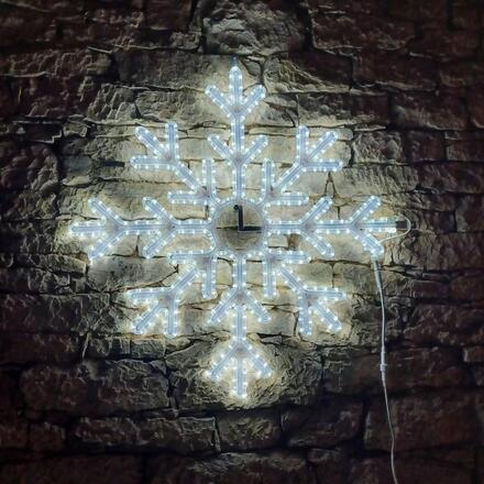 DecoLED LED světelná vločka X, závěsná 3D tisk, pr. 102 cm, ledová bílá