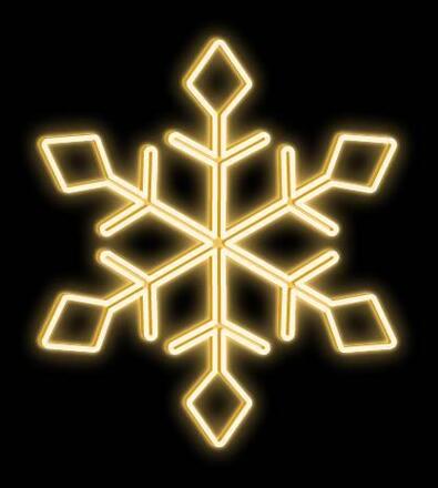 DecoLED LED světelná vločka I, závěsná 3D tisk, pr. 100 cm, teple bílá, zlatý plast