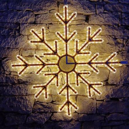 DecoLED LED světelná vločka X, závěsná 3D tisk, pr. 102 cm, teple bílá