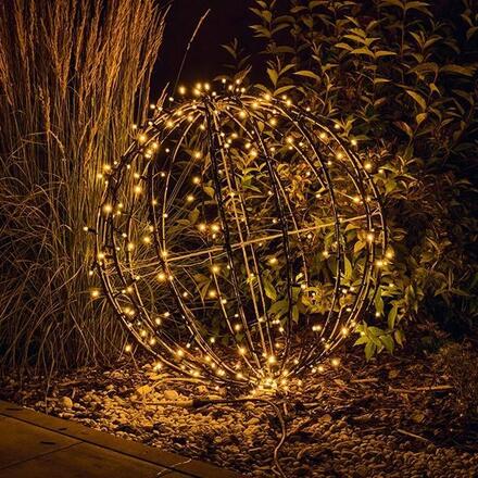 DecoLED LED světelná koule, teple bílá, pr. 60 cm, černý kabel