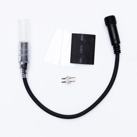 DecoLED Přípojka mezi světelnou hadicí a systémy EASY FIX 0,25m, černý, samčí, IP44