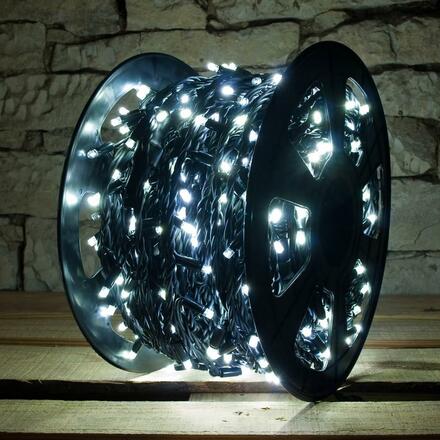 LED světelný řetěz - 100m, ledově bílá s FLASH, 1000 diod, IP67