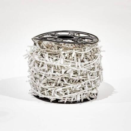 DecoLED LED světelný řetěz 100 m, ledově bílá s FLASH, 2000 diod, bílý kabel, IP67