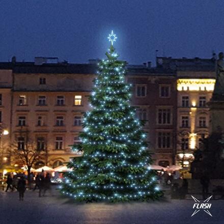 LED světelná sada na stromy vysoké 9-11m, ledová bílá s Flash