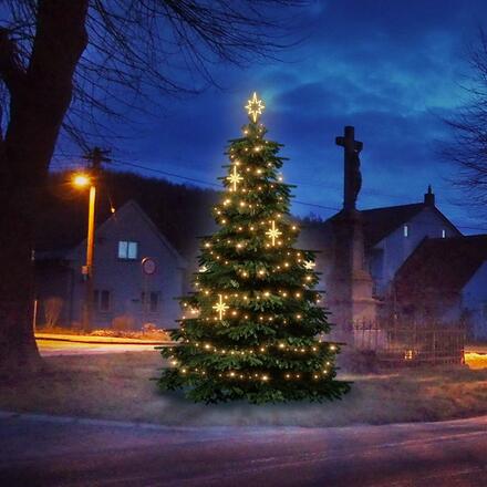 LED světelná sada na stromy vysoké 3-5m, teplá bílá s dekory EFD15WS1