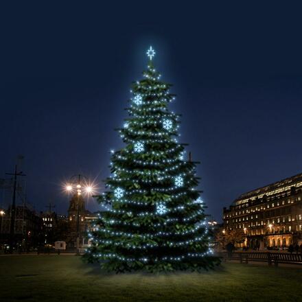 LED světelná sada na stromy vysoké 12-14m, ledová bílá s dekory EFD01