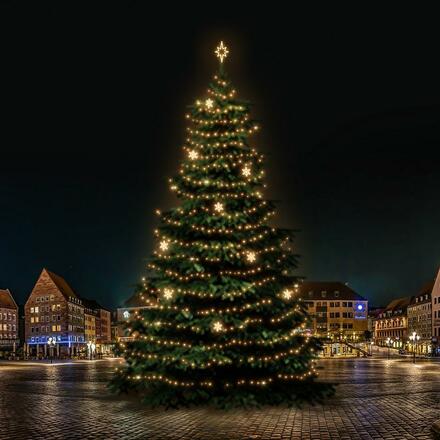 LED světelná sada na stromy vysoké 21-23m, teplá bílá s dekory EFD05W