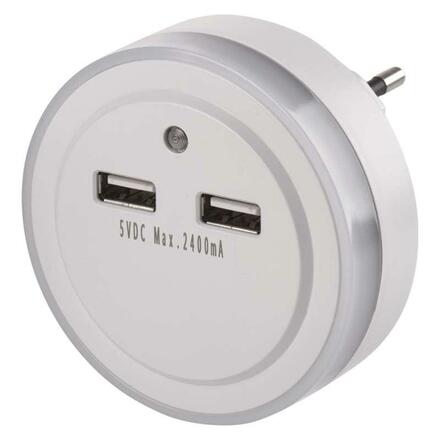 EMOS LED noční světlo P3313 do zásuvky s 2× USB 1456000100