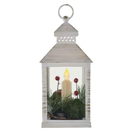 EMOS LED dekorace – vánoční lucerna se svíčkou, 23 cm, 3x AAA, vnitřní, vintage DCLV17