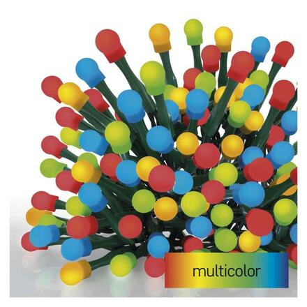 EMOS LED vánoční cherry řetěz - kuličky, 20 m, venkovní i vnitřní, multicolor, programy,časovač D5AM23