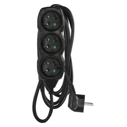 EMOS Prodlužovací kabel 3 m / 3 zásuvky / černý / PVC / 1,5 mm2 PC0313R
