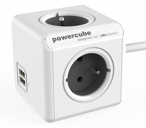 PowerCube Extended USB,šedá 3m