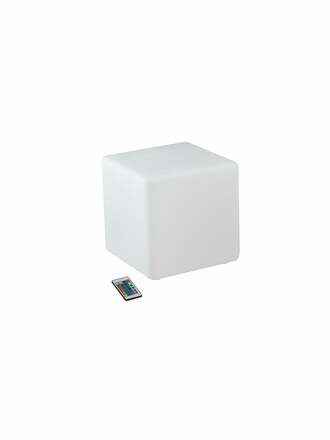 Solární LED svítidlo Geco, bílé, 1 W, 90 lm, RGBW, stmívatelné, IP65, vč. dálk. ovl., 40 x 40 x 40 cm