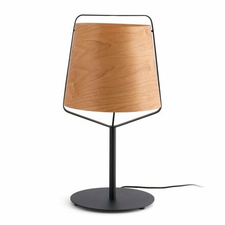 FARO STOOD černá a dřevěná stolní lampa