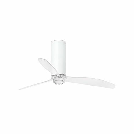 FARO TUBE FAN M LED, bílá/transparentní, stropní LED ventilátor s DC motorem