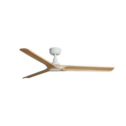 FARO HEYWOOD L stropní ventilátor, bílá/světlé dřevo s DC motorem