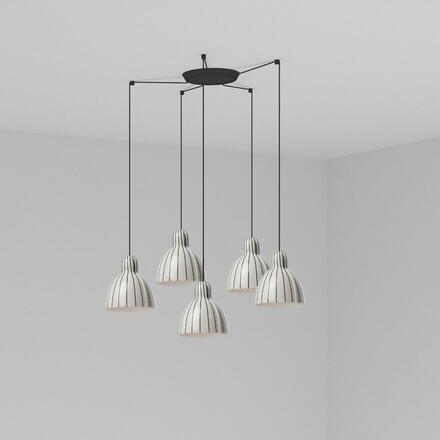 FARO VENICE závěsné svítidlo 5x žárovka, bílá s pruhy