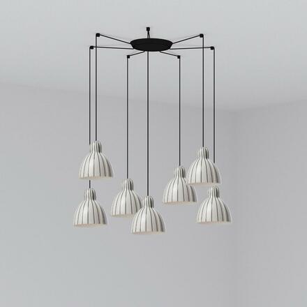 FARO VENICE závěsné svítidlo 7x žárovka, bílá s pruhy
