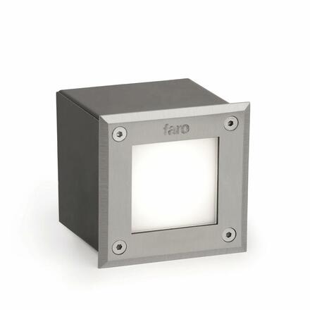 FARO LED 18 SQ zapuštěné svítidlo do zdi hranaté, nerez, 3000K