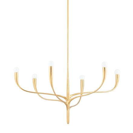 HUDSON VALLEY závěsné svítidlo LABRA ocel zlatá E14 6x60W 9606-VGL-CE