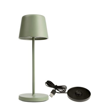 Deko-Light nabíjecí svítidlo - sada Canis Mini šedozelená + nabíjecí základna 620203