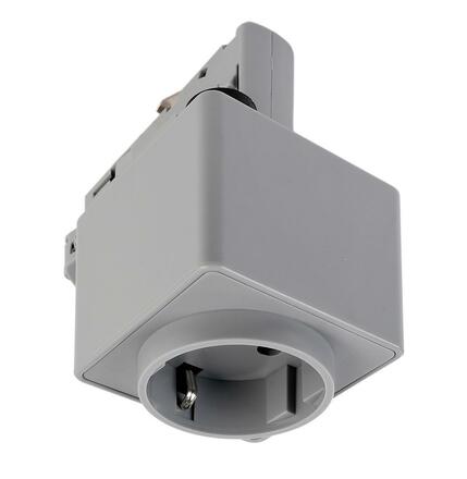 Deko-Light 3-fázový kolejnicový systém, D Line adaptér se zásuvkou, 220-240V 1440W šedá RAL 7040 58,5 mm 710025