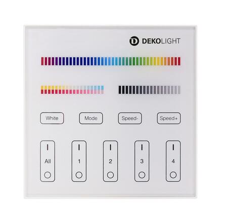 Deko-Light RF-smart, dálkové ovladání na zeď, bílá, 4 zóny, Single/CCT/RGB/RGBW/RGB+CCT 843513