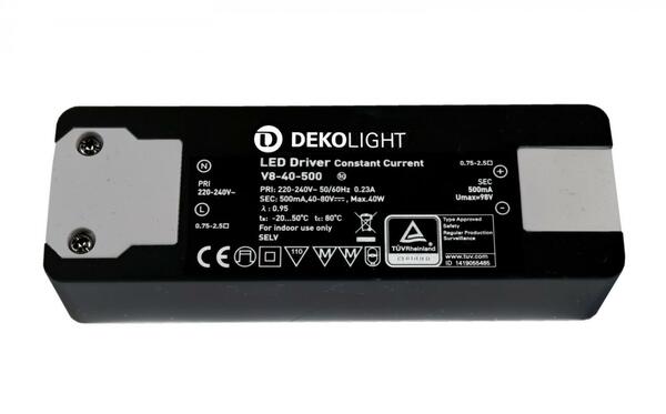 Deko-Light LED-napájení BASIC, CC, V8-40-500mA/40W konstantní proud 500 mA IP20 40-80V DC 20,00-40,00 W 862197